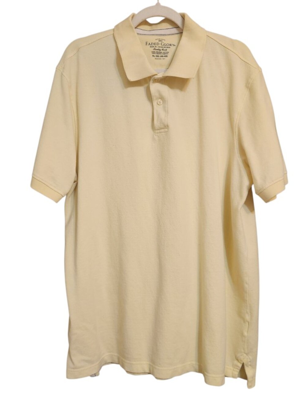 Faded Glory Men's Pale Yellow Polo Shirt Size XL (46-48)